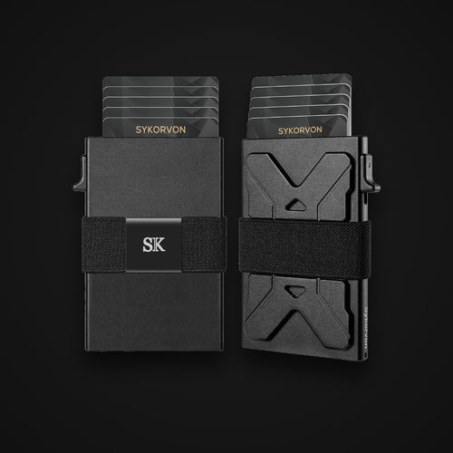 Aluminum Card Wallet, matte black, on charcoal