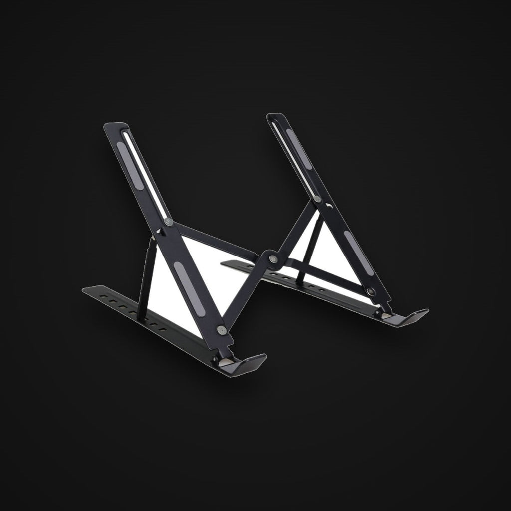 Folding Laptop Stand, matte black, on charcoal