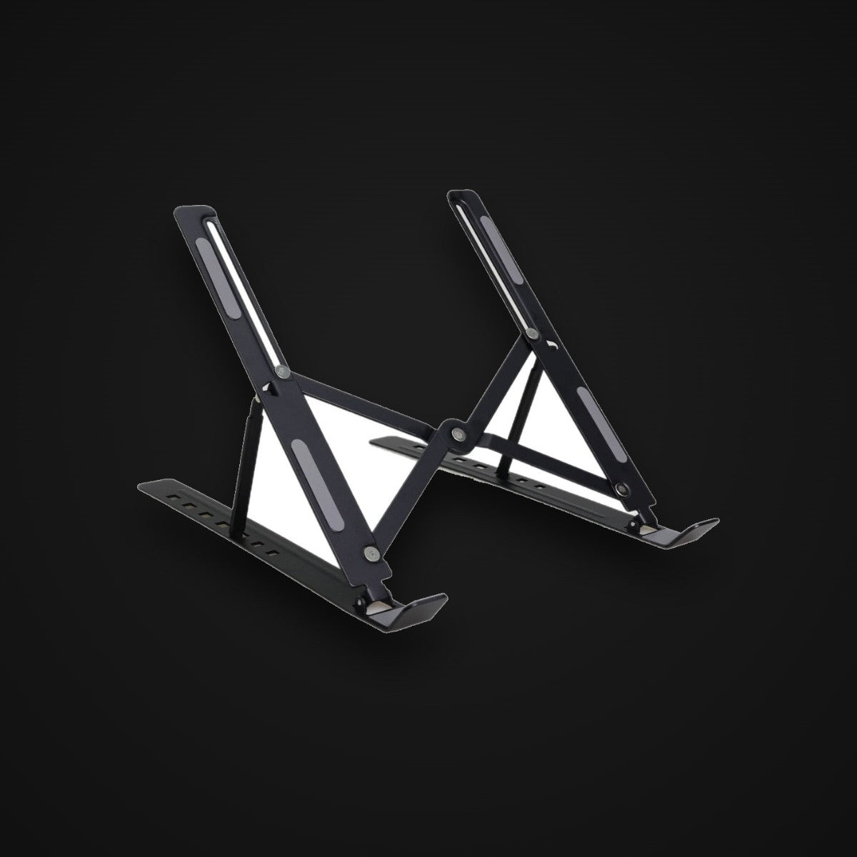 Folding Laptop Stand, matte black, on charcoal