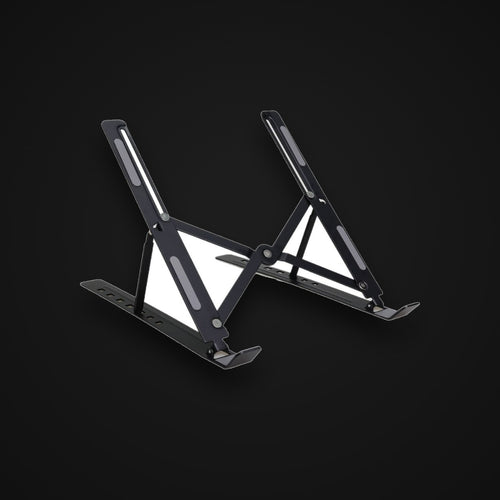 Folding Laptop Stand, matte black, on charcoal