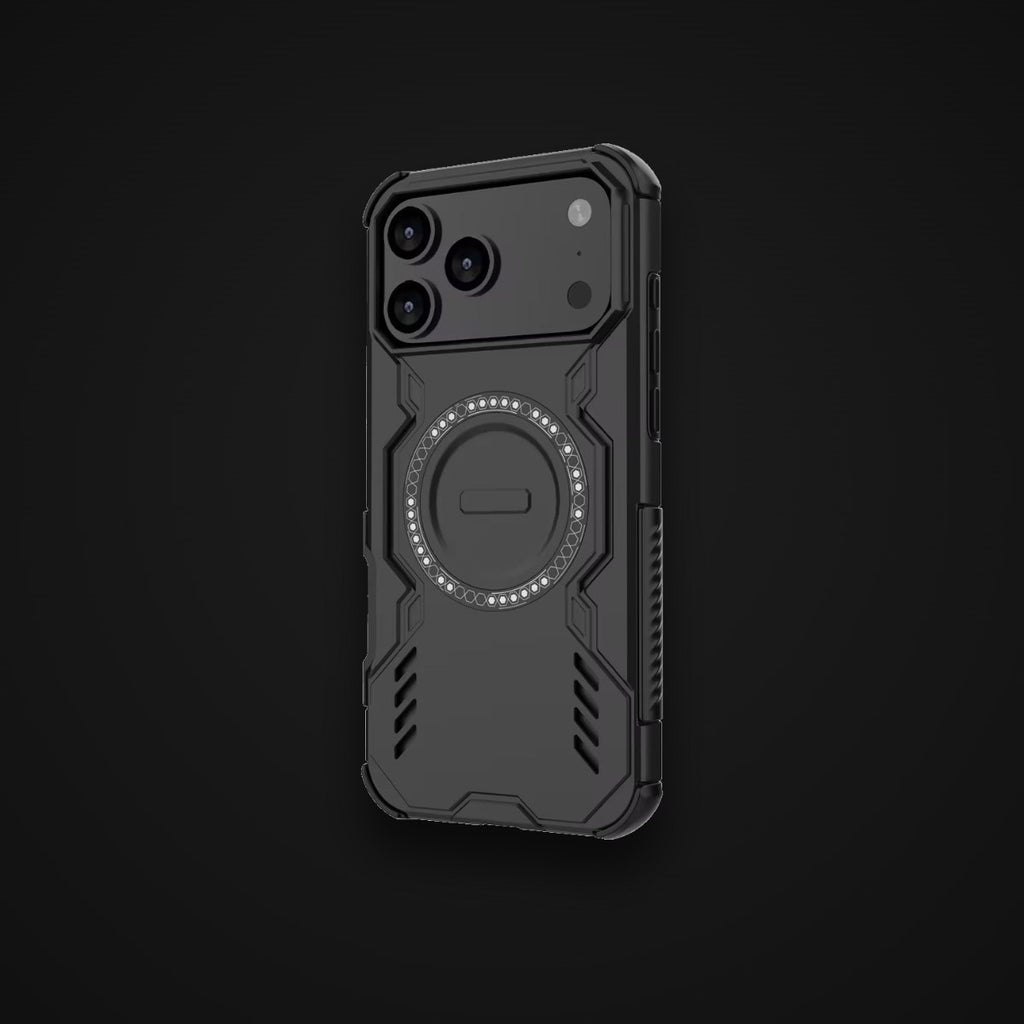 iPhone 17 Pro Case, matte black, on charcoal