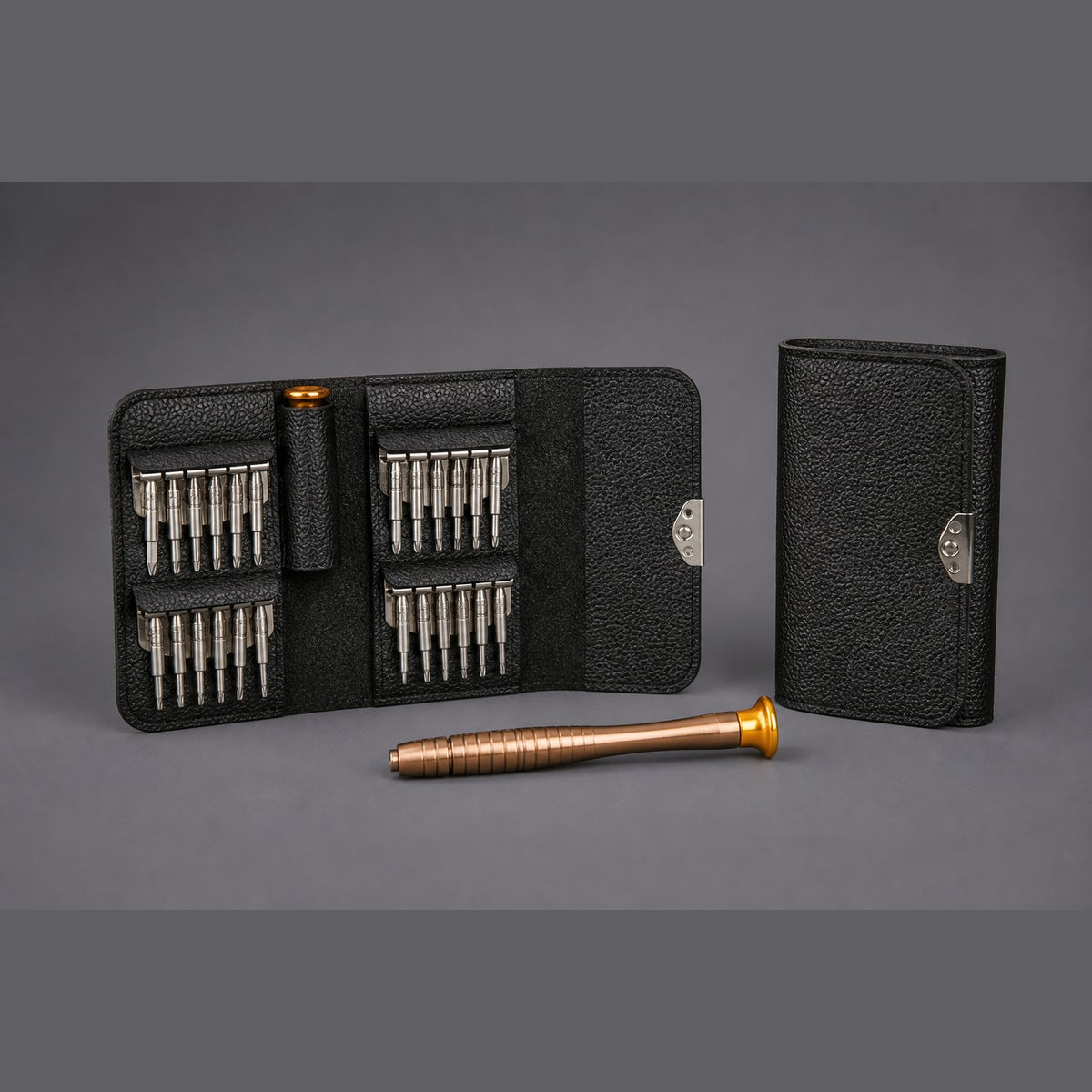 Precision Screwdriver Kit, matte black, on graphite
