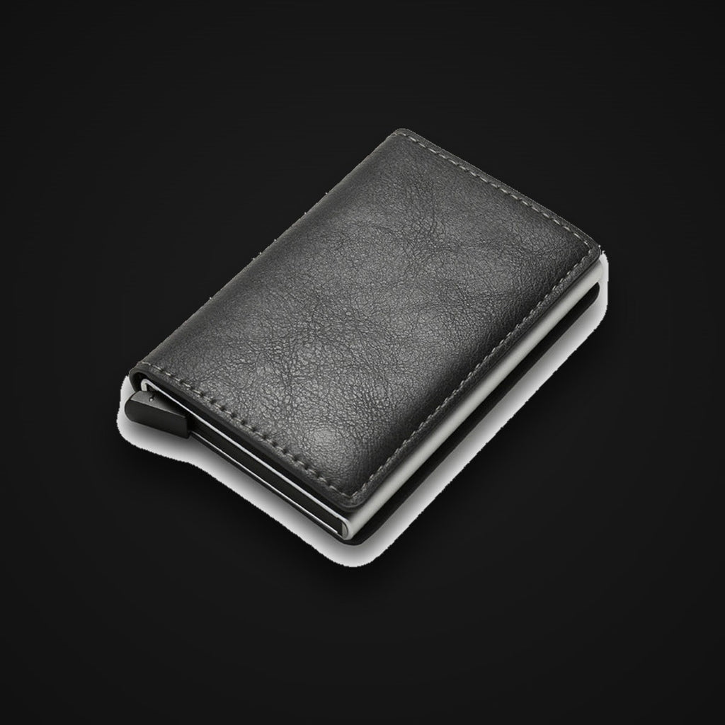Slim Wallet, matte black, on charcoal
