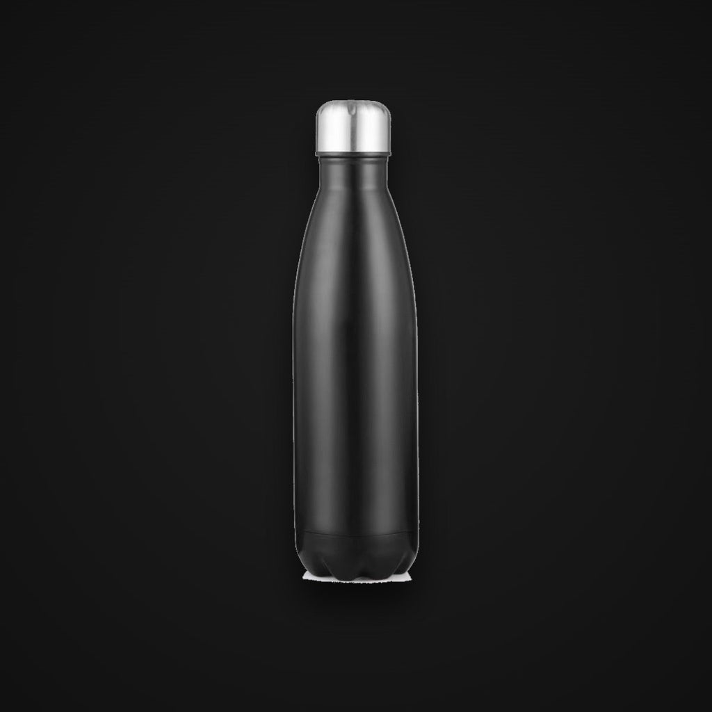 Stainless Bottle, 17 oz, matte black, on charcoal